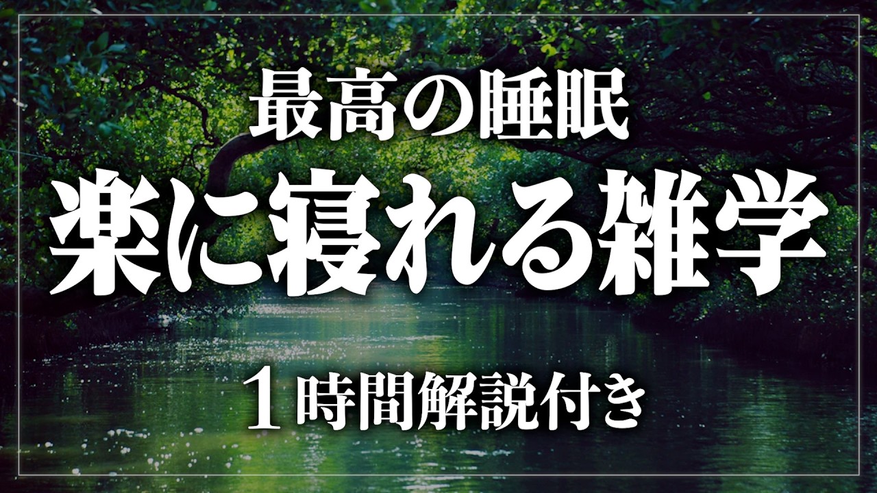 【睡眠導入】楽に眠れる雑学しっかり60分！寝ながら賢くなる日常生活100の雑学1時間【BGMなし】【男性朗読】