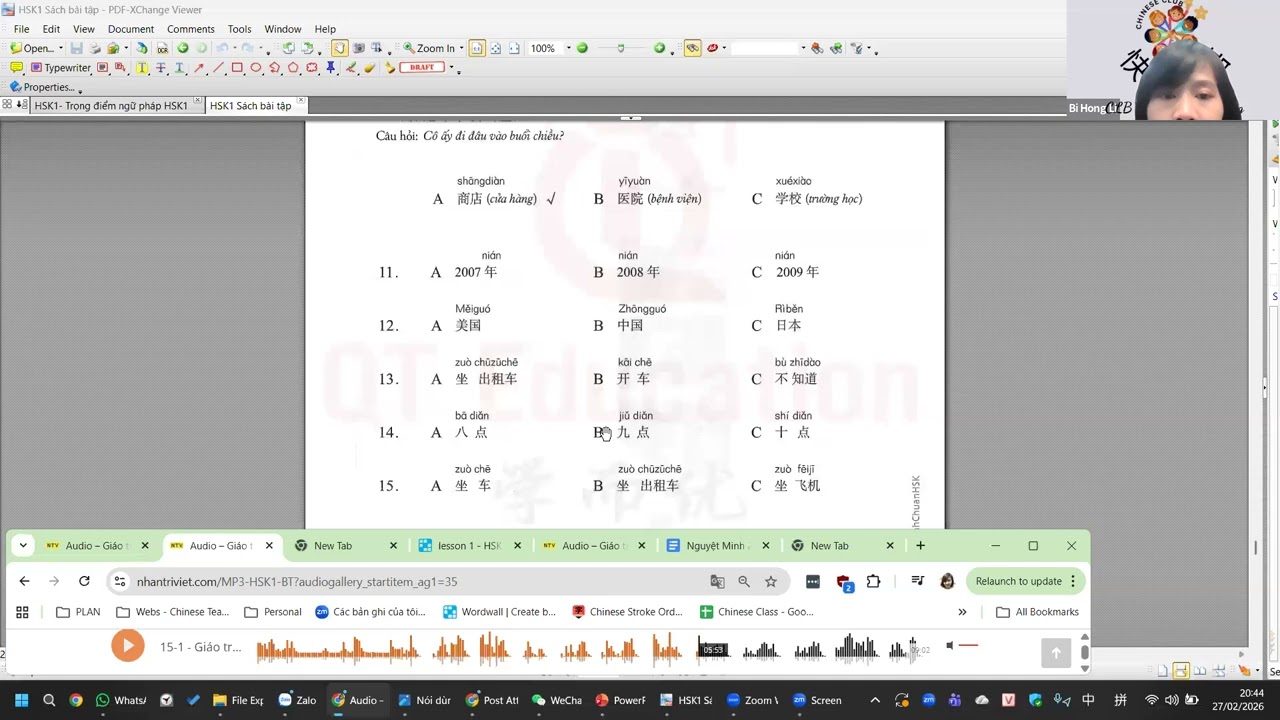 HSK1 - Ôn tập trọng điểm ngữ pháp