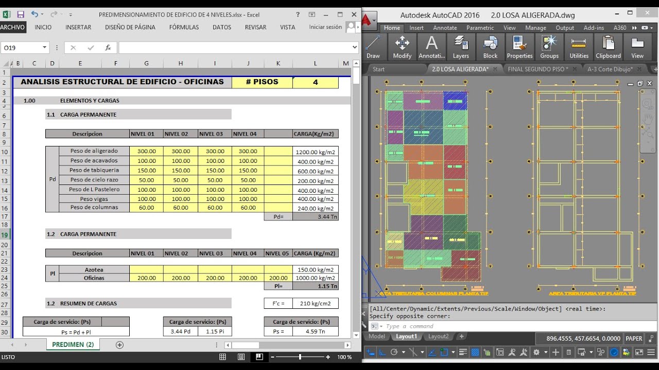 PREDIMENSIONAMIENTO ESTRUCTURAL DE EDIFICIO 4 NIVELES xlsx