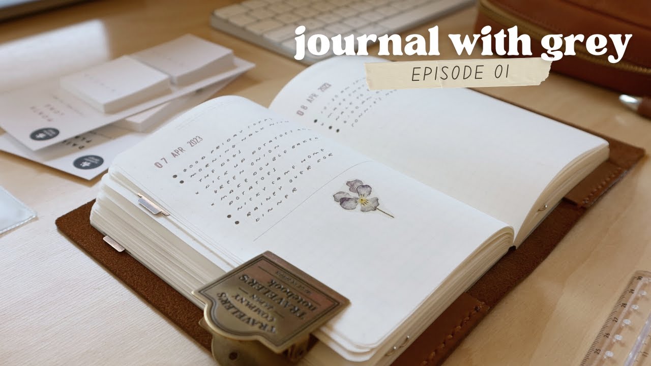 journal with grey ep. 01 ✸ decorating my april monthly pages + daily logs in my bullet journal ☁️✏️