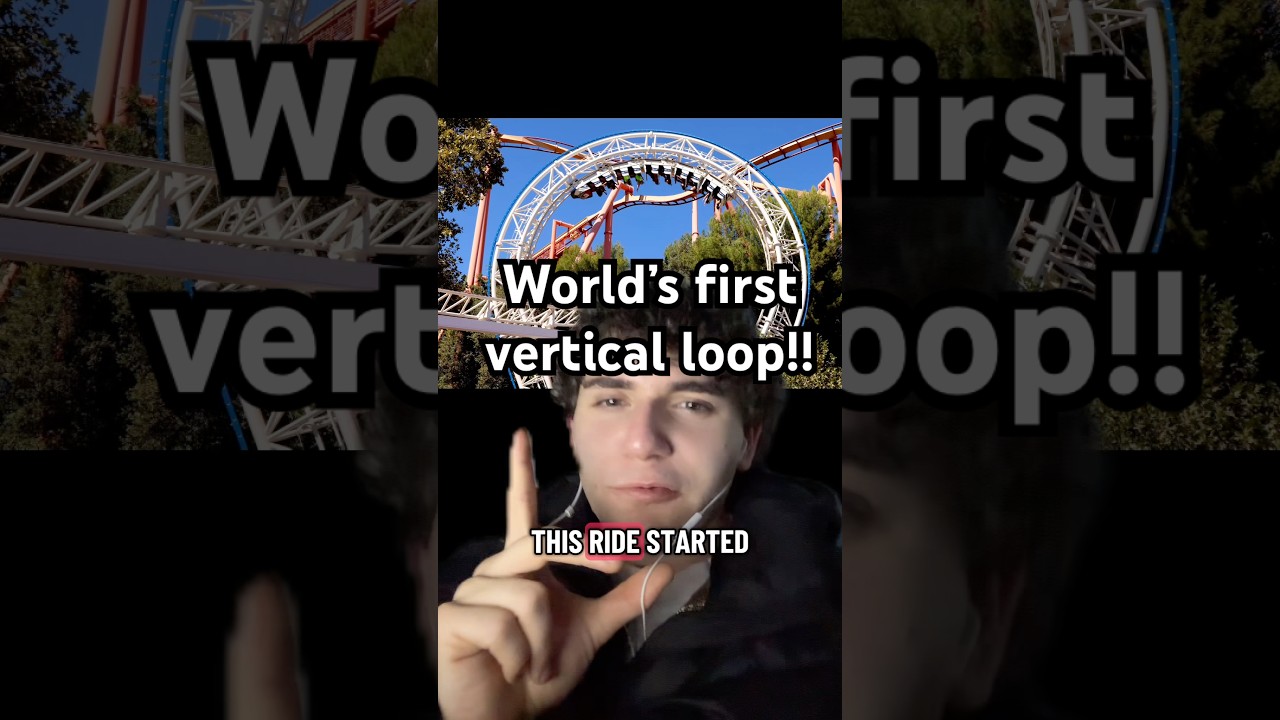 is this the MOST iconic coaster element?? 🤔 #rollercoaster #loop #magicmountain #history #sixflags