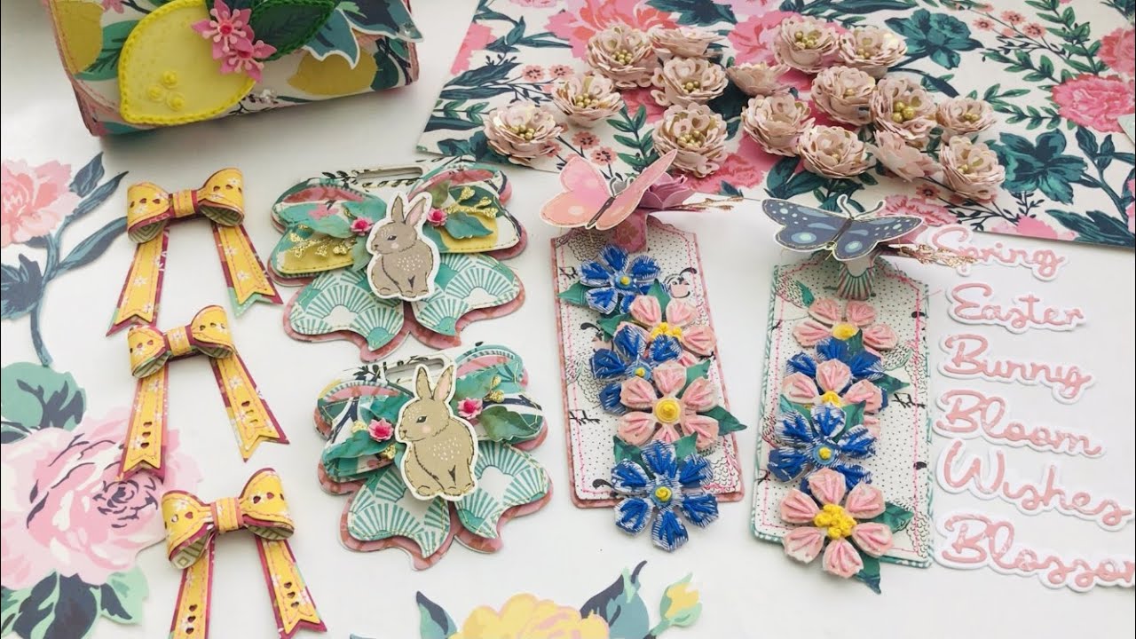 Weekly Spring Projects using ScrapDiva Designs New Dies | Flowers, bows, bag toppers & more 🌼🐝🌼