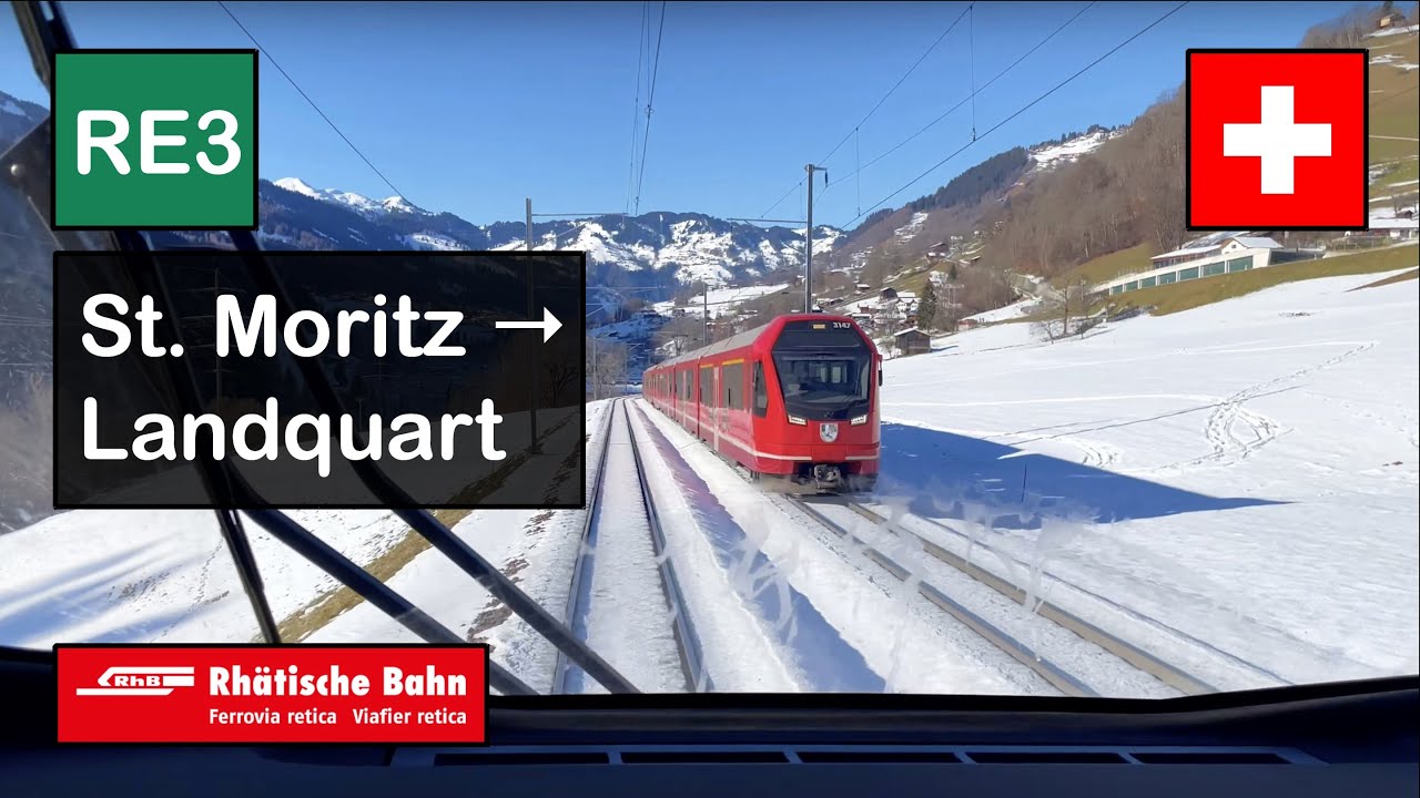 [4K] Cab Ride: RhB RHÄTISCHE BAHN | RE3: St. Moritz → Vereina → Landquart | Stadler Capricorn 