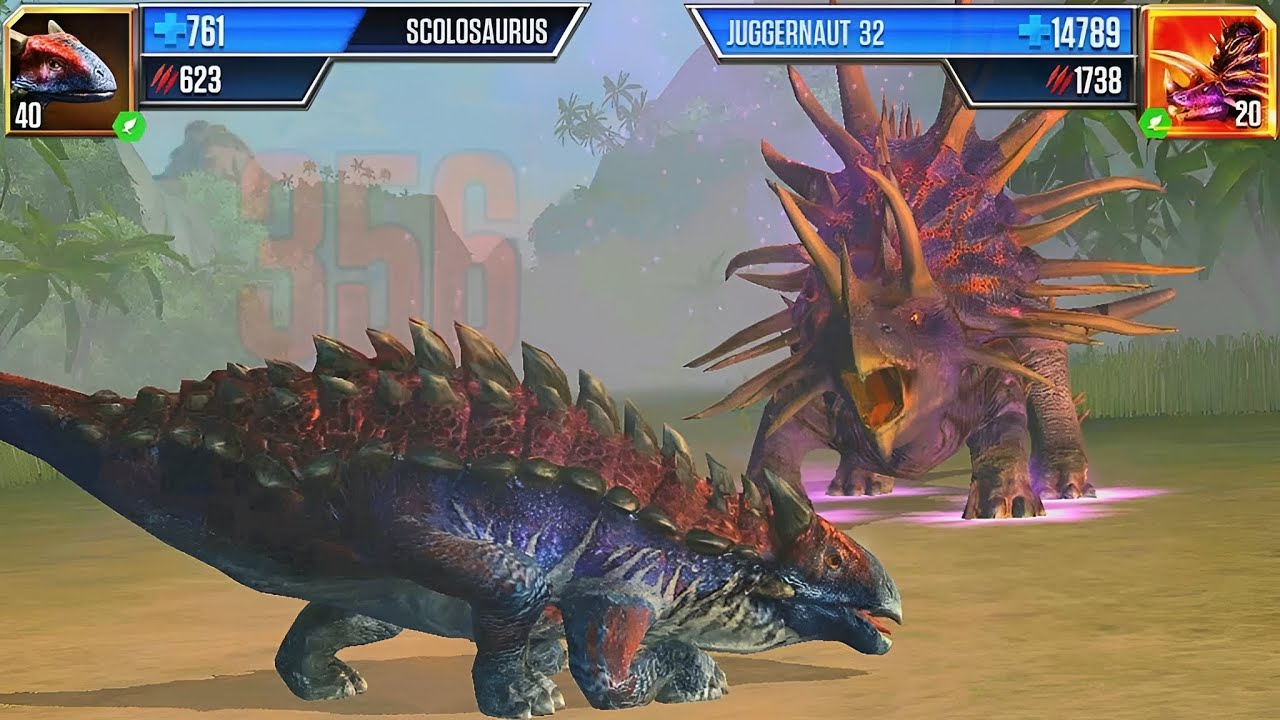 SOCOLOSAURUS 40 VS JUGGERNAUT 32 | JURASSIC WORLD THE GAME