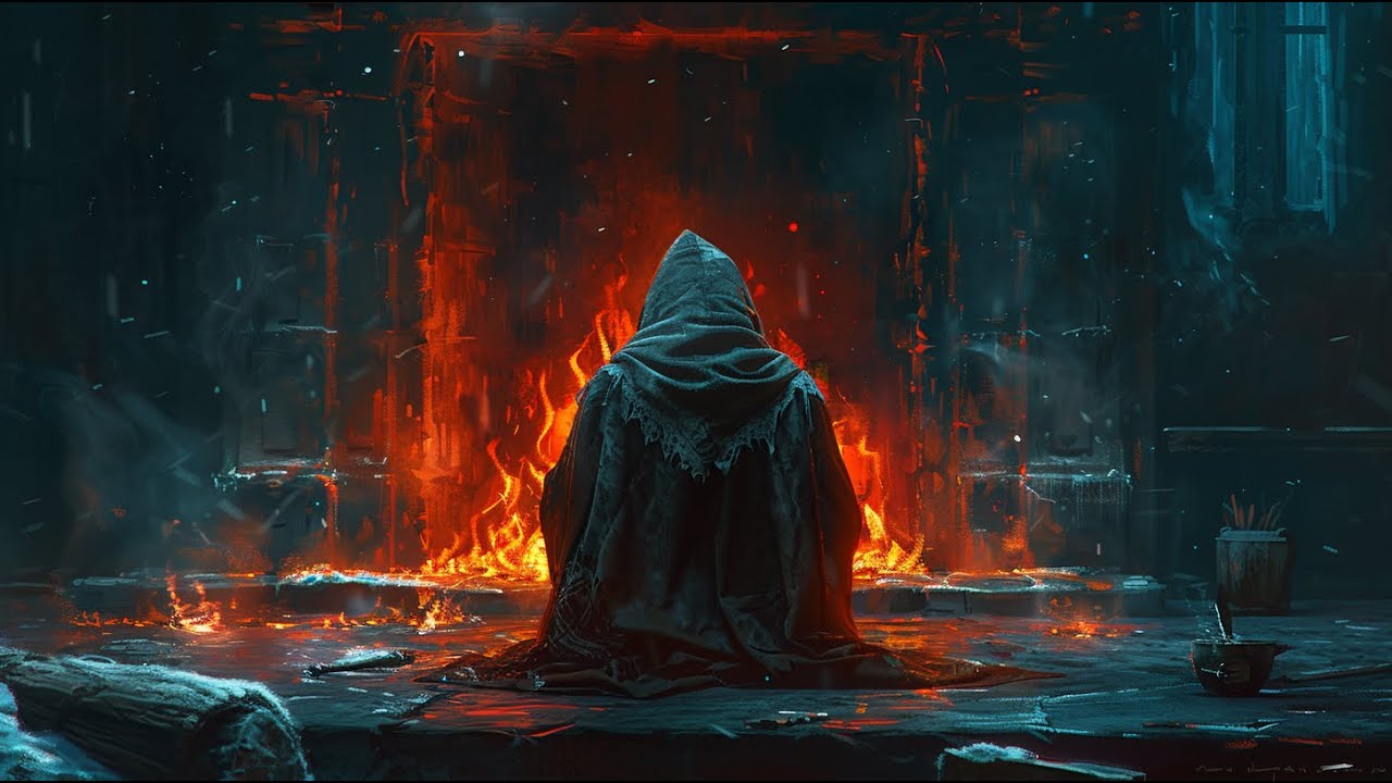 WARM REFUGE | Medieval Fireplace Ambience for Sleep | 1 Hour 30