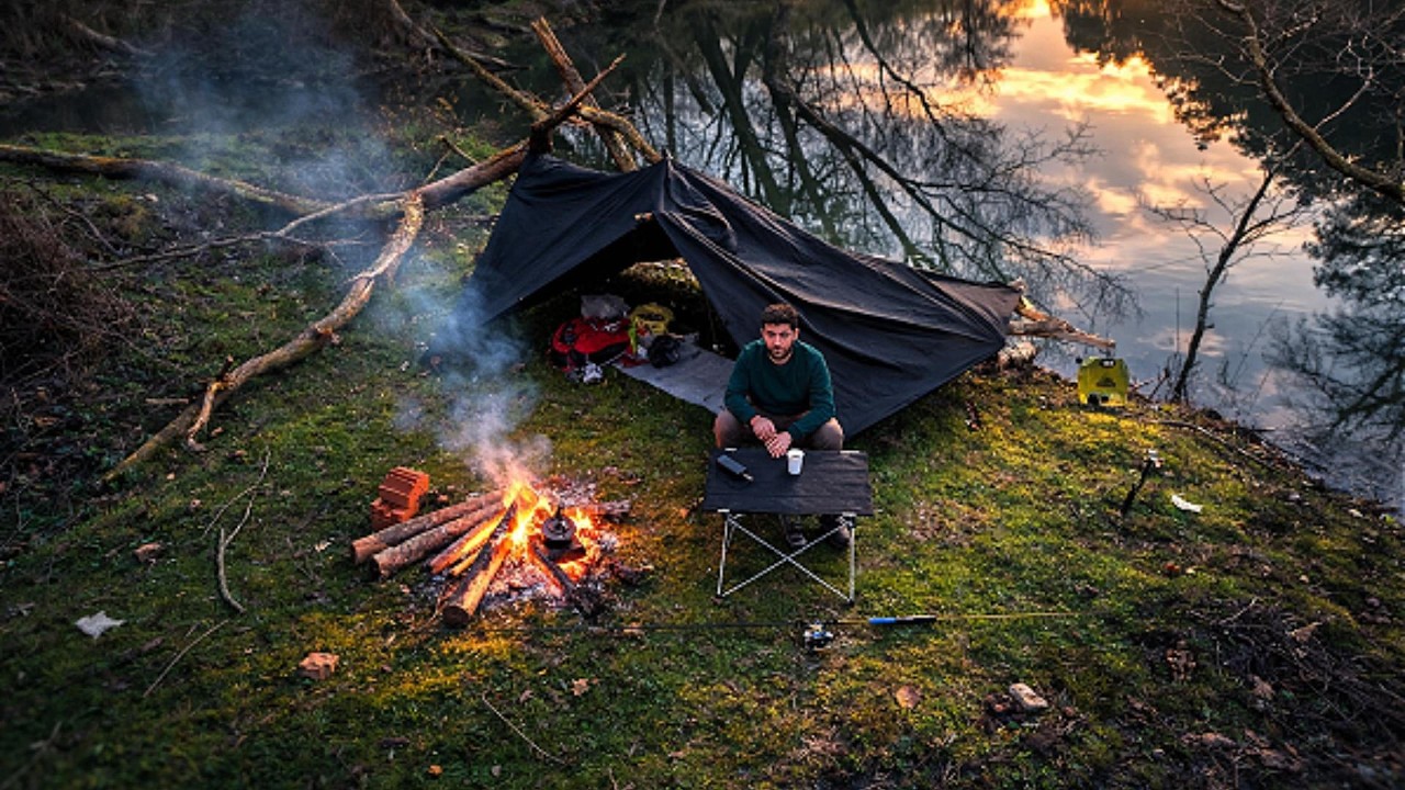 Alone on a Hidden Peninsula | Solo Camp Between Two Waters