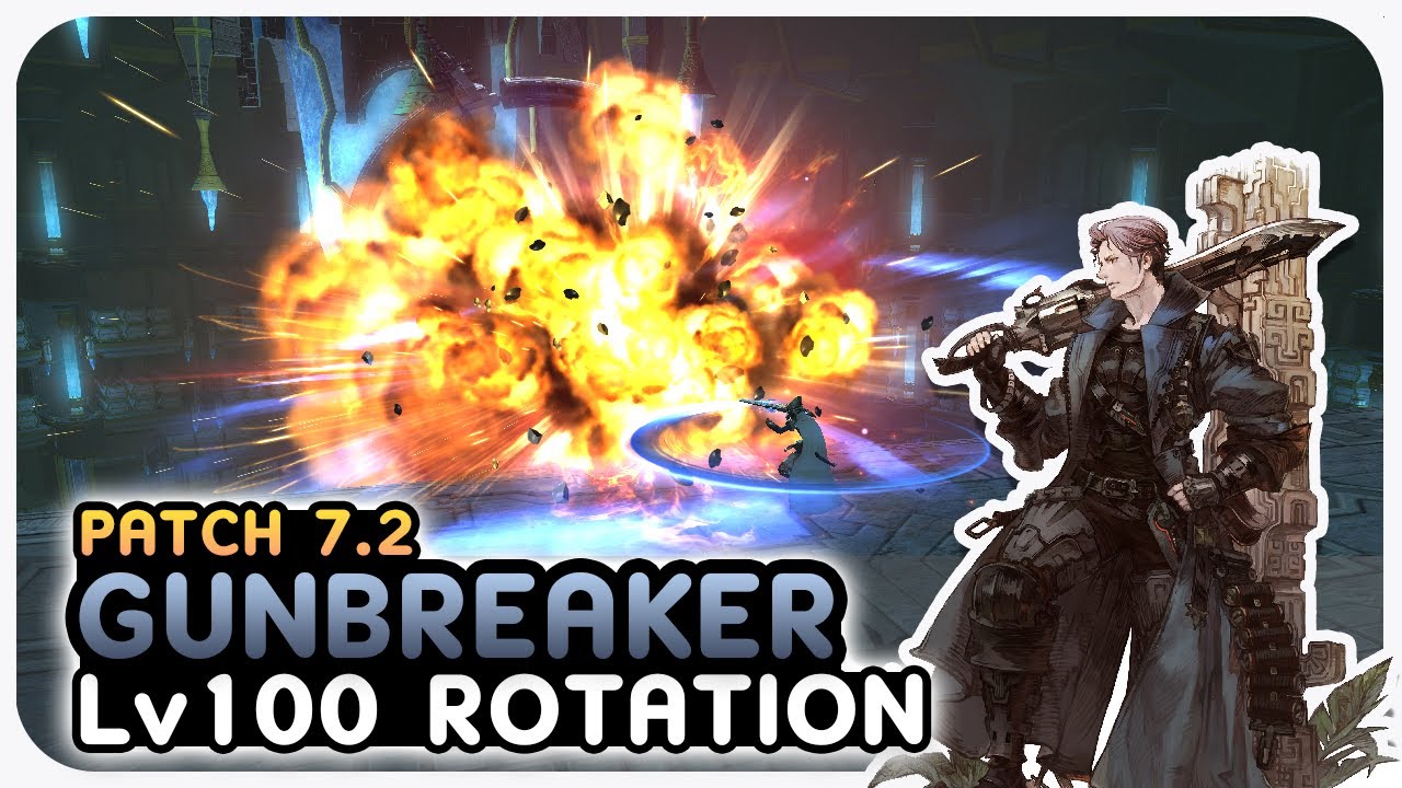 Updated GUNBREAKER Level 100 Opener and Rotation Showcase | 2.50s | Dawntrail Patch 7.2
