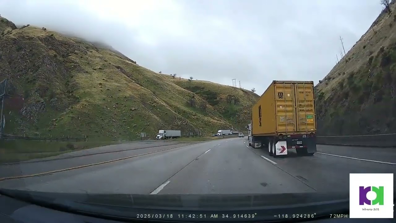 driving through Grapevine, on 99 south I-5 in Southern California