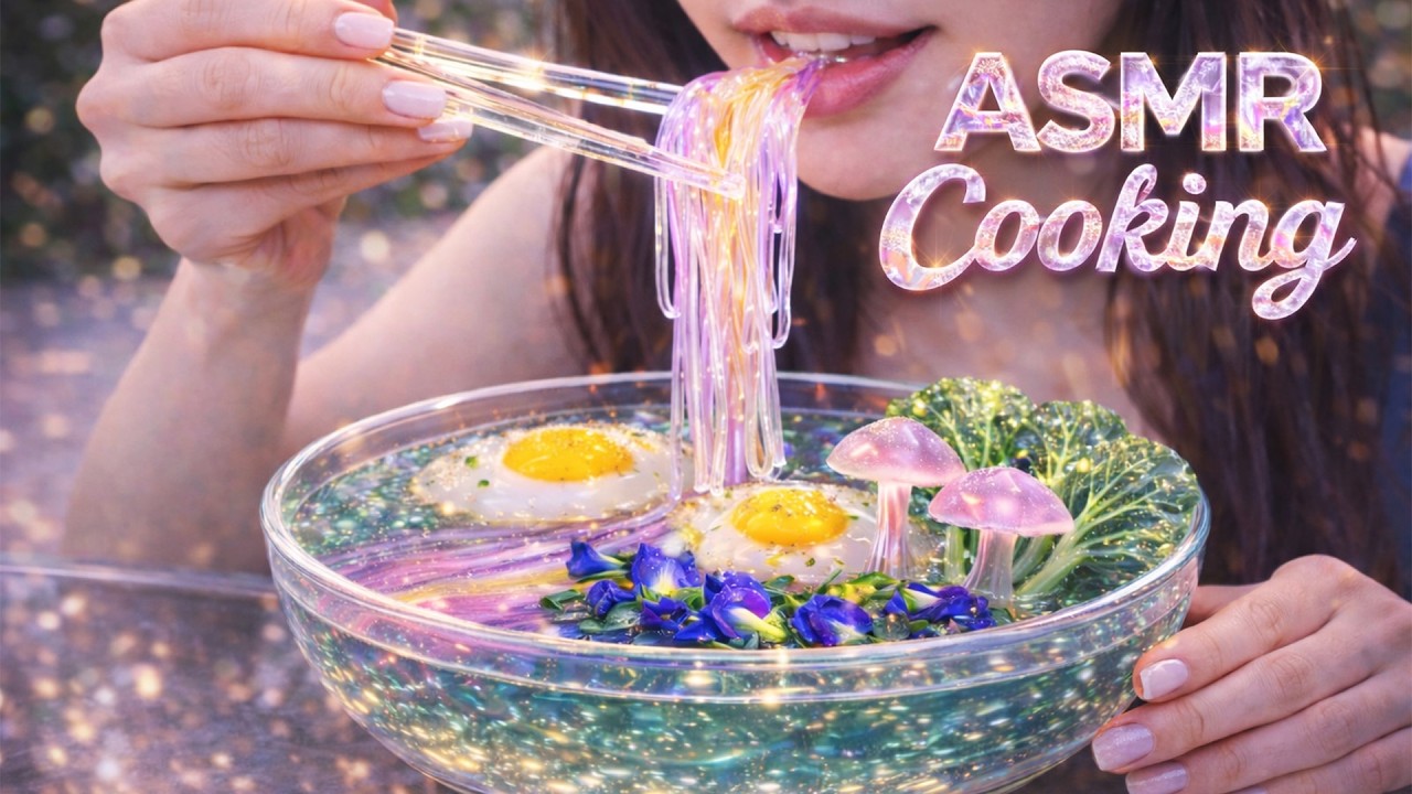 ASMR Cooking | Crystal Glass Noodles & Eggs 🍜✨ No Talking
