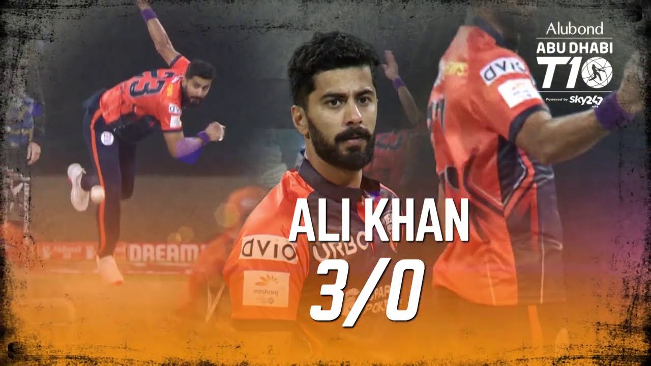 Ali Khan's magical over I 3/0 (0.5) I Day 6 I Delhi Bulls I Best moment I Abu Dhabi T10 I Season 4