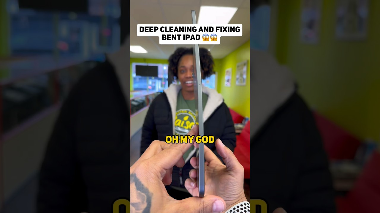 Deep Cleaning and Fixing The BENT IPad 🤮 #shorts #apple #ipad