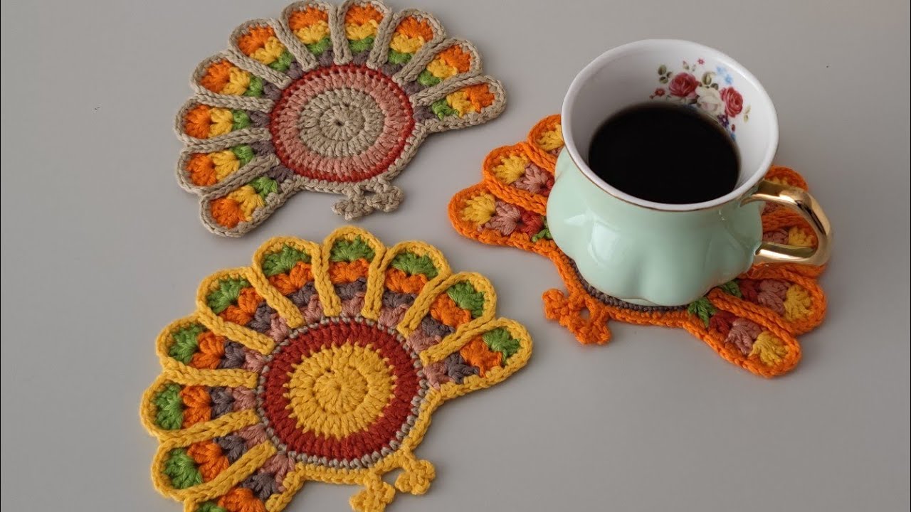 Fun Autumn Ideas! 🦃 How to Crochet Cute Turkey Coasters?