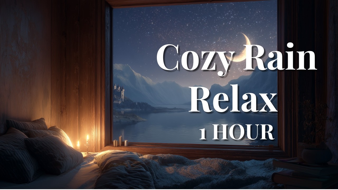 Cozy Rainy Night Piano 🌙 1 Hour Relaxing Rain Sounds for Sleep & Relax