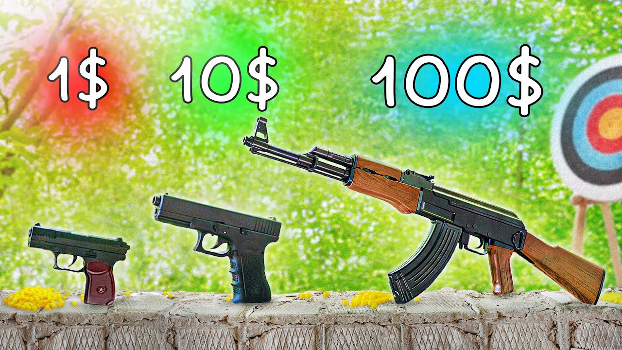 ПІСТОЛЕТ НА КУЛЬКАХ ЗА 1$ VS 10$ VS 100$!