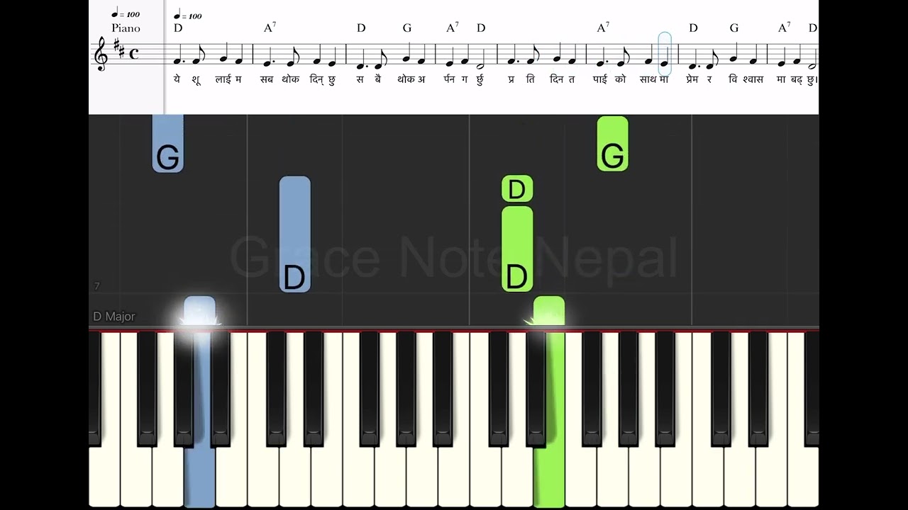 Nepali Christian Song | Bhajan 340 | Basic Piano Tutorial | All to Jesus I surrender