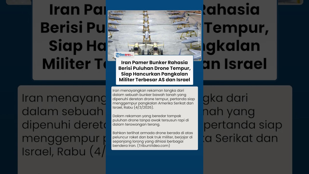 Iran Pamer Drone Tempur Canggih di Bunker Bawah Tanah, Siap Hancurkan Pangkalan Terbesar AS-Israel