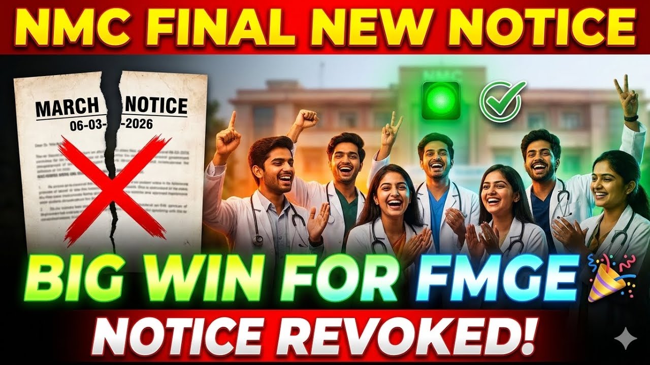 NMC NEW NOTICE is finally here || A big win for FMGE | New competition and Internship rules |