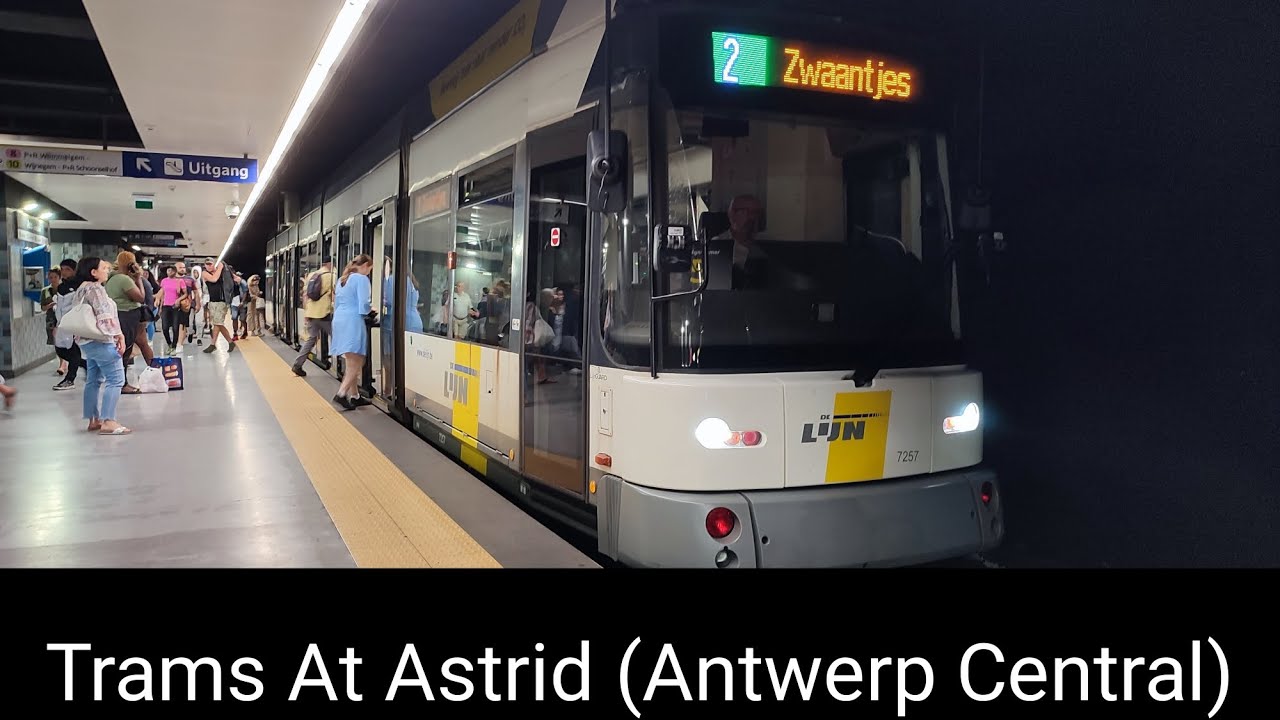 Trams At Astrid (Lower Level) - Antwerp, Belgium. (23/06/2023)