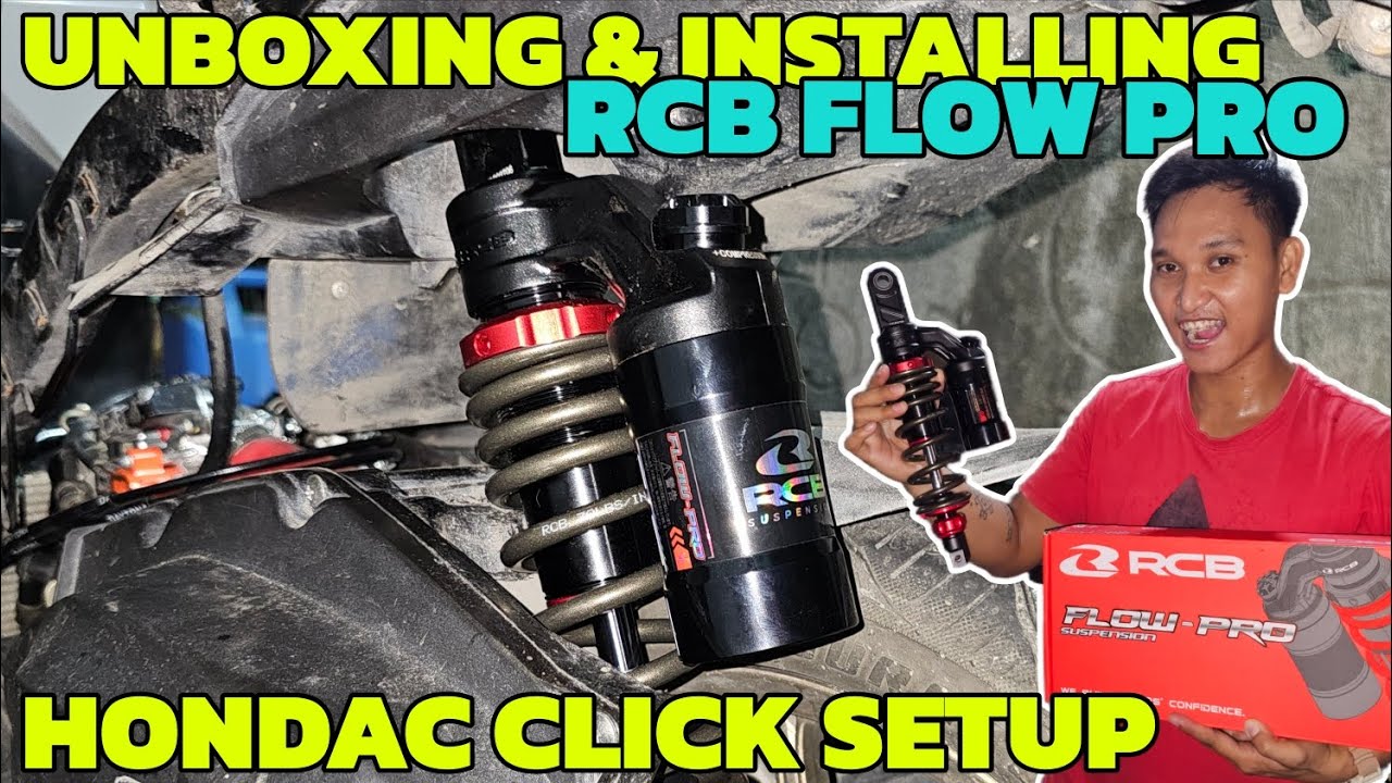 Unboxing & Installing RCB Flow Pro Rear Shock for Honda Click 125/150 v1v2v3 - Preload/Compression