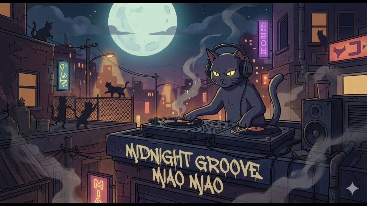 Midnight Cat Walk 🐾, Funky #Night #Energy to Light Up Your #Drive 🌃⚡