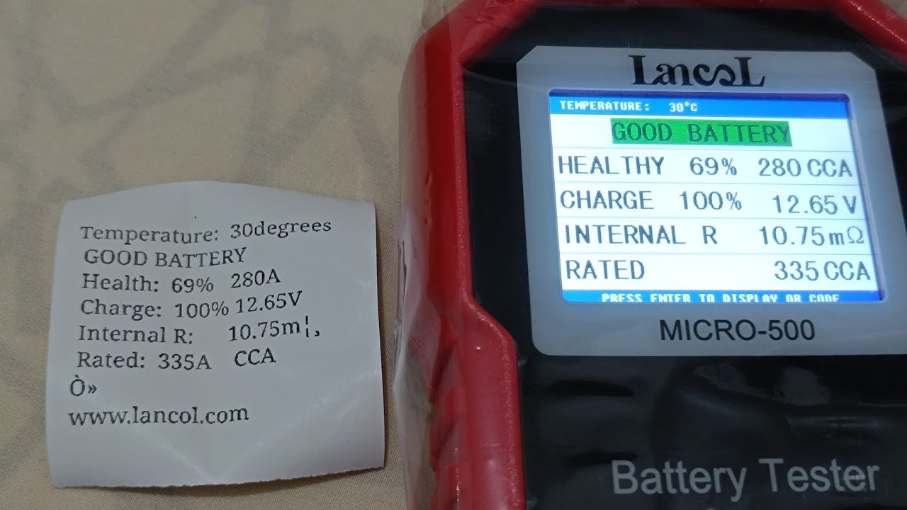 Cetak hasil test aki lancol micro 500