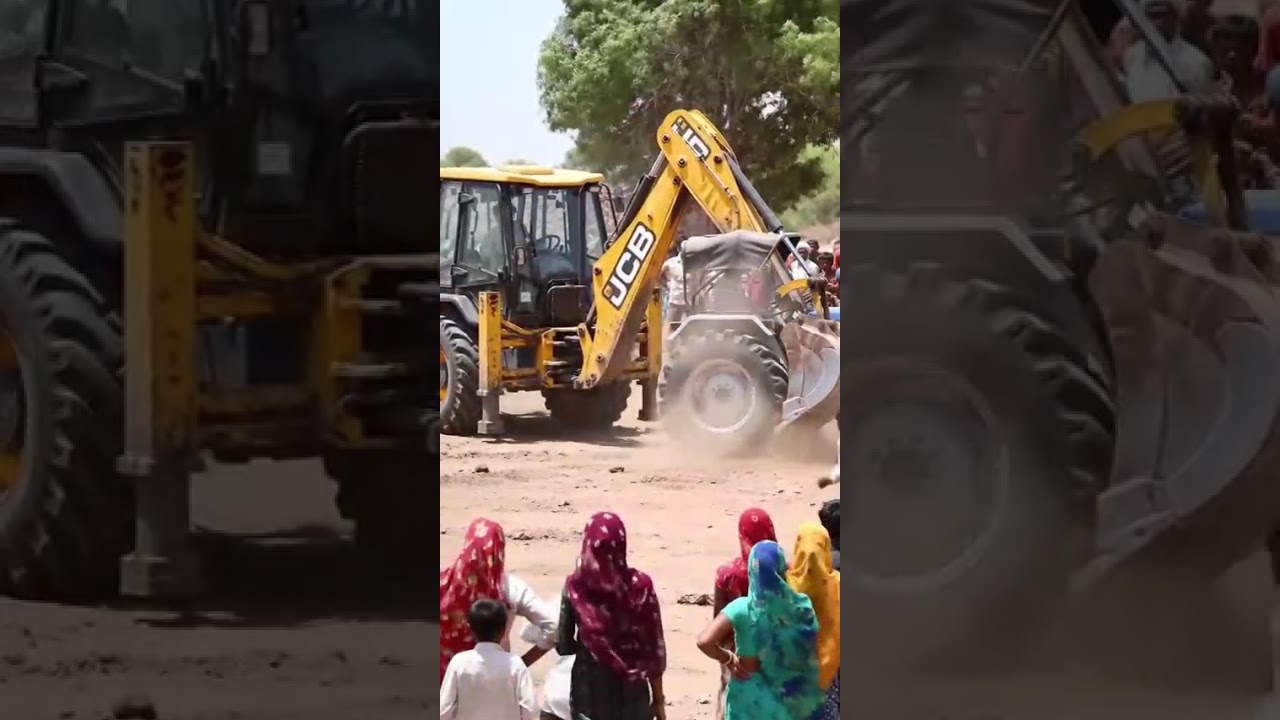 JCB vs Tractor Clash in Village &ndash; Shocking Showdown