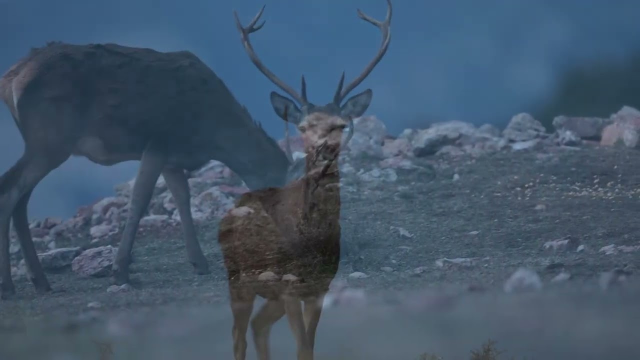 Ciervos en el Bajo Pirineo, Catalunya, España