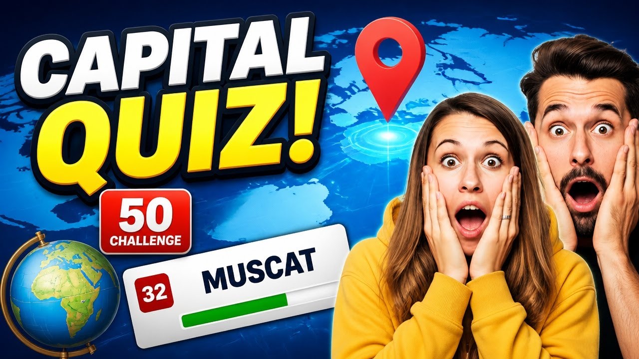 Guess the Country by Its Capital City 🌍 | 50 Capitals Challenge – Geography Quiz Game