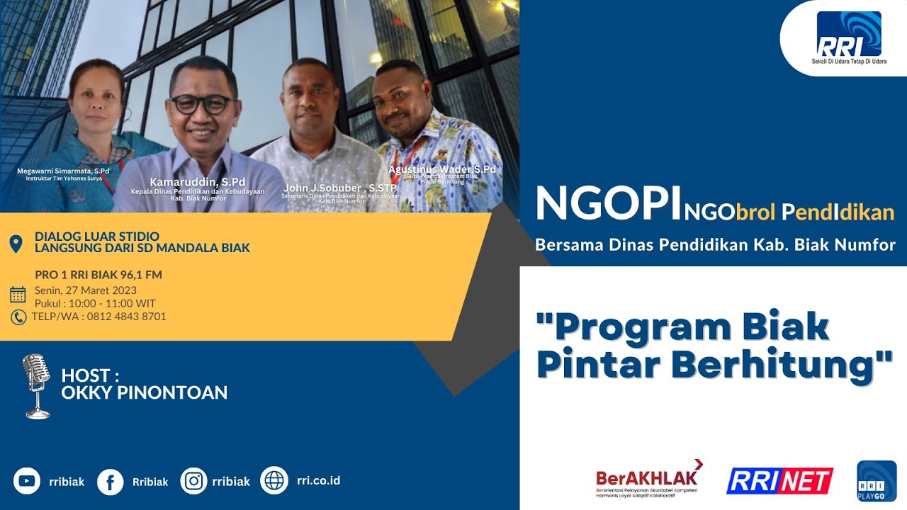 DIALOG BINCANG PAGI NGOPI BERSAMA DINAS PENDIDIKAN DAN KEBUDAYAAN
