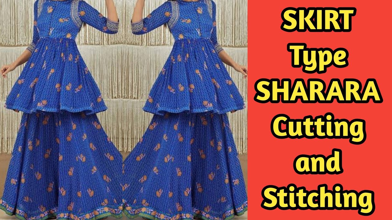 Skirt Type Sharara Cutting and Stitching | Designer Sharara | Amina Boutique
