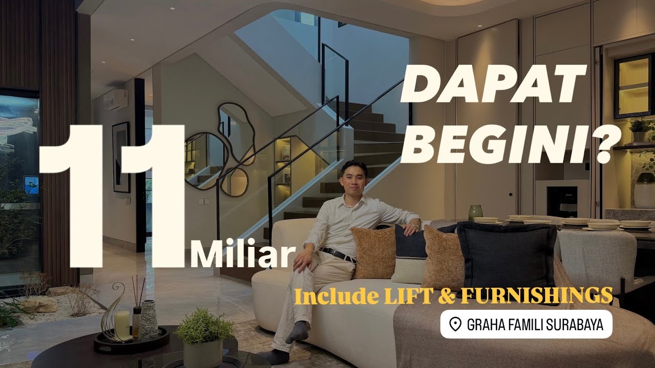 𝗙𝘂𝗹𝗹 𝗙𝘂𝗿𝗻𝗶𝘀𝗵𝗲𝗱 + 𝗟𝗶𝗳𝘁 | Rumah Baru di Graha Famili Surabaya lebar 10 meter – JARANG ADA KAYAK GINI!