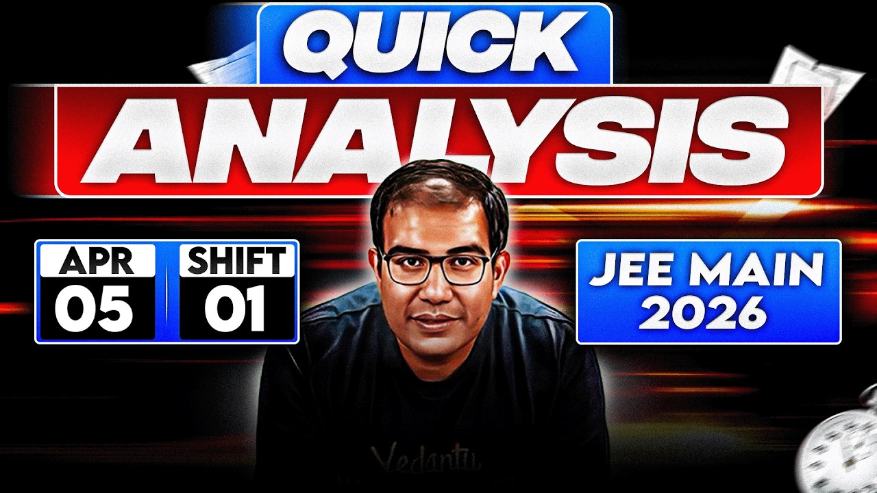 Jee 2026 | 5th April Shift 1| Quick Analysis | Vinay Shur Sir