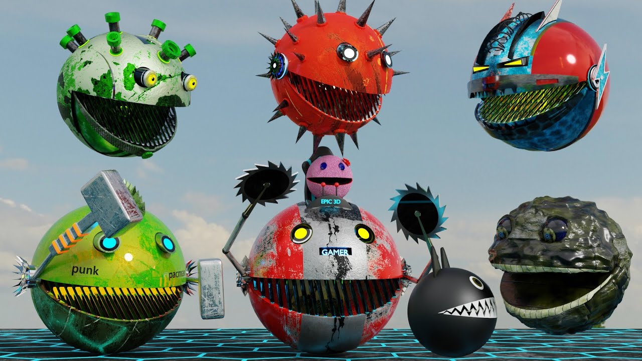 Pacman Vs Robot Pacman & Monster Pacman The Best Compilation