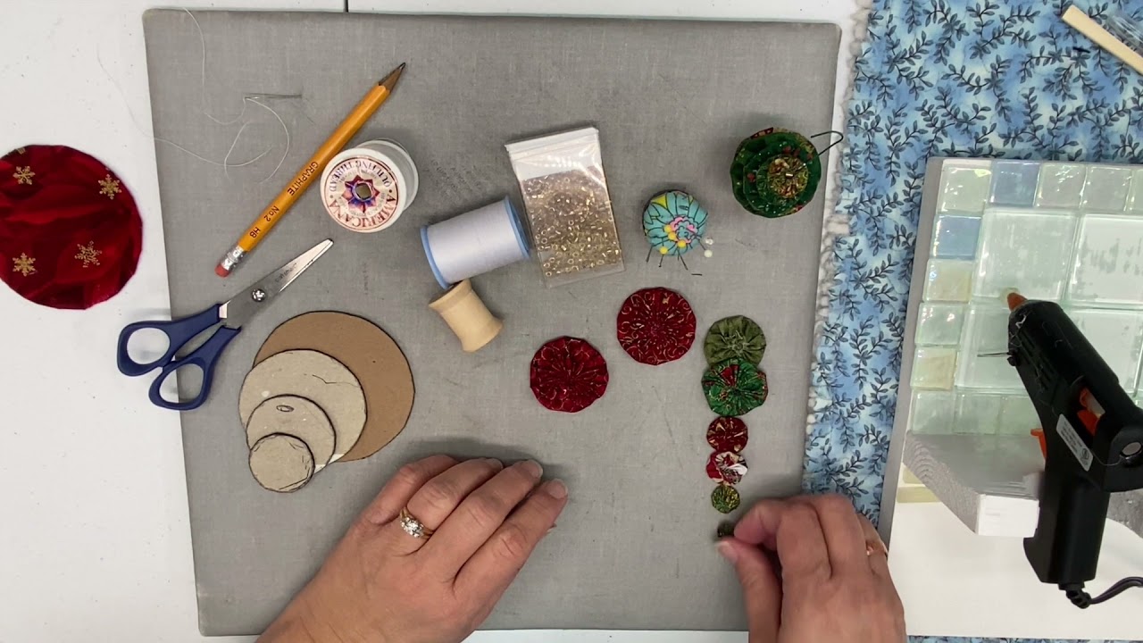 YoYo Christmas Tree Ornament - Beginner Sewing and Scrap Buster Project