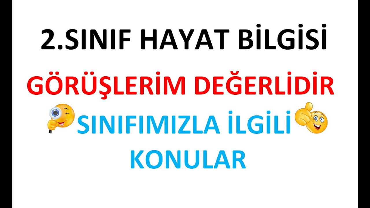 2.SINIF HAYAT BİLGİSİ. G&Ouml;R&Uuml;ŞLERİM DEĞERLİDİR - SINIFIMIZLA İLGİLİ KONULAR.