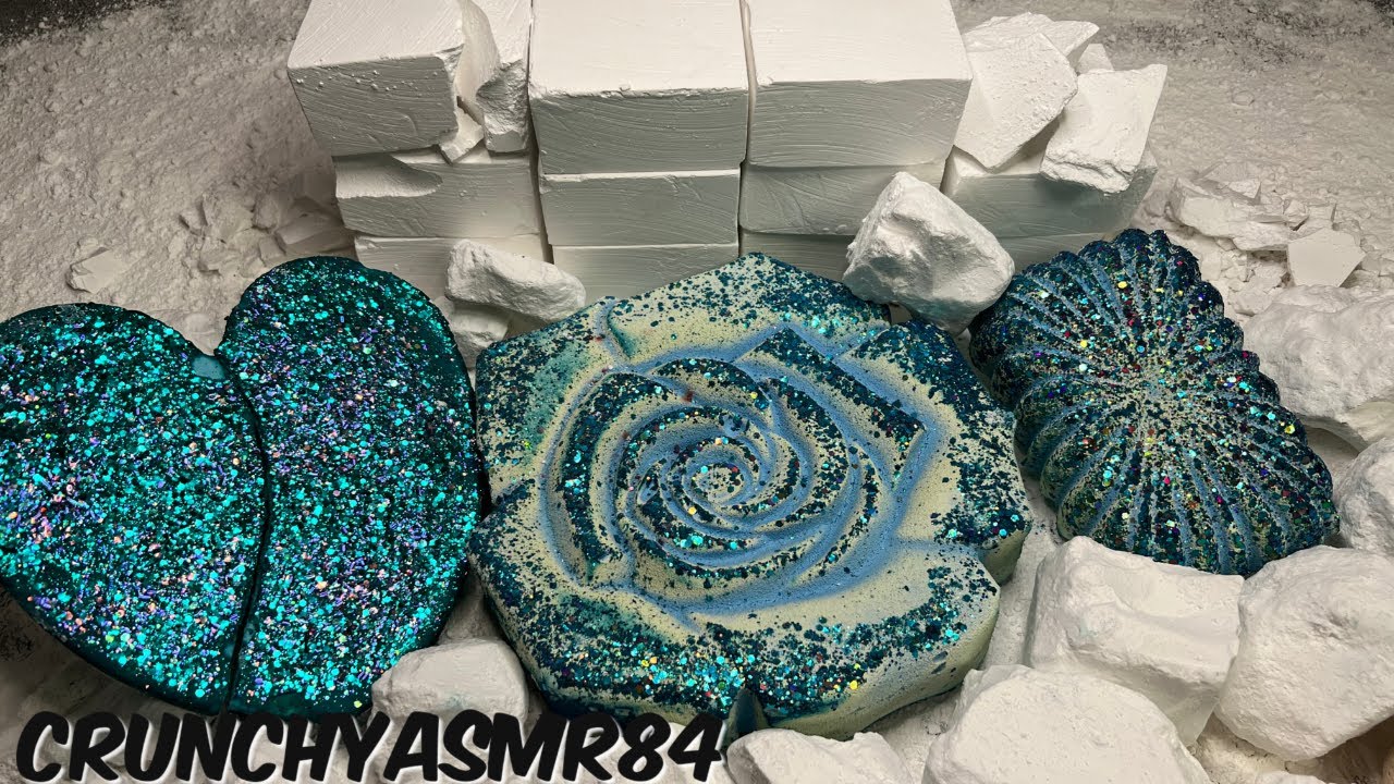 Fresh Chalk & Chunks & Blue Reforms | Water Crush | Oddly Satisfying | ASMR | Sleep Aid