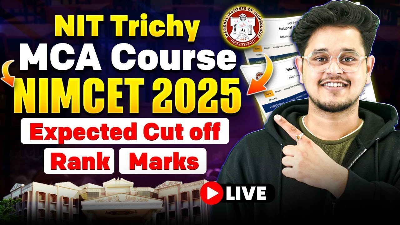 💥NIT Trichy MCA: Seats, Cut off & Fees🌟India’s Best NIT For MCA 2025🤩#mca #nimcet #nittrichy #nit