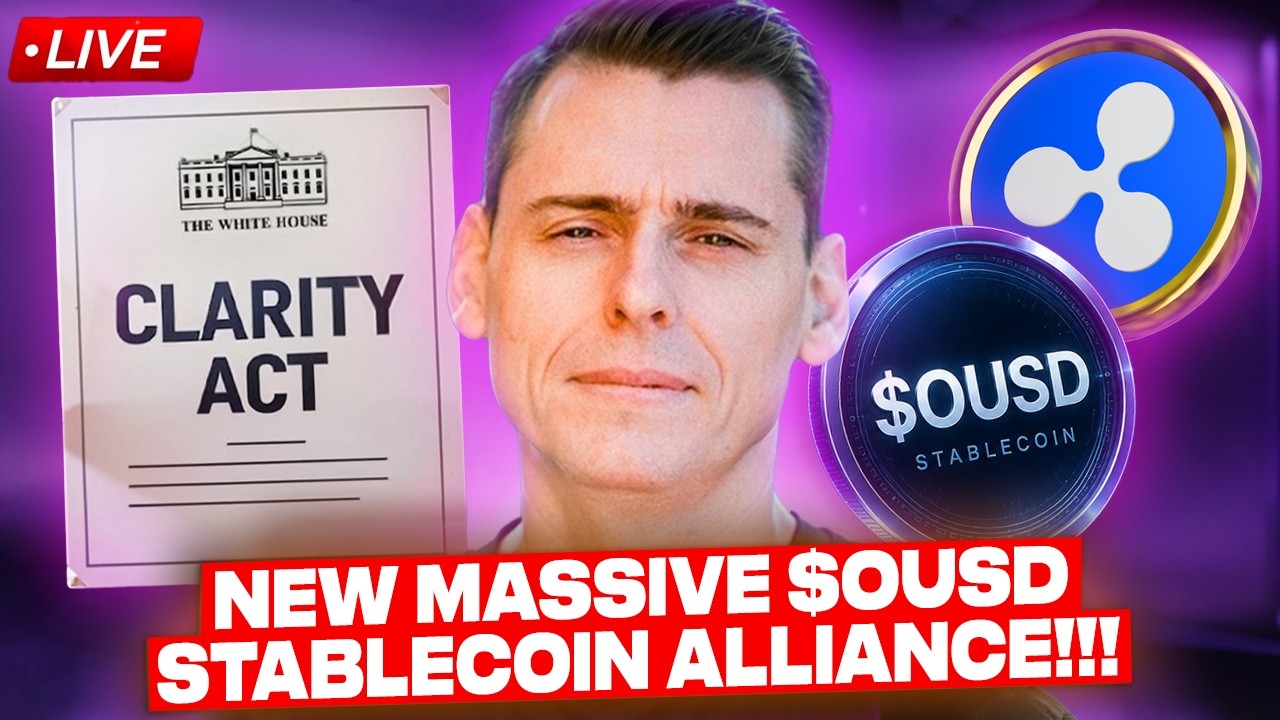 🔴 LIVE: XRP, Ripple Join Massive $OUSD Stablecoin Alliance & JPMorgan Backs CLARITY Act!!!
