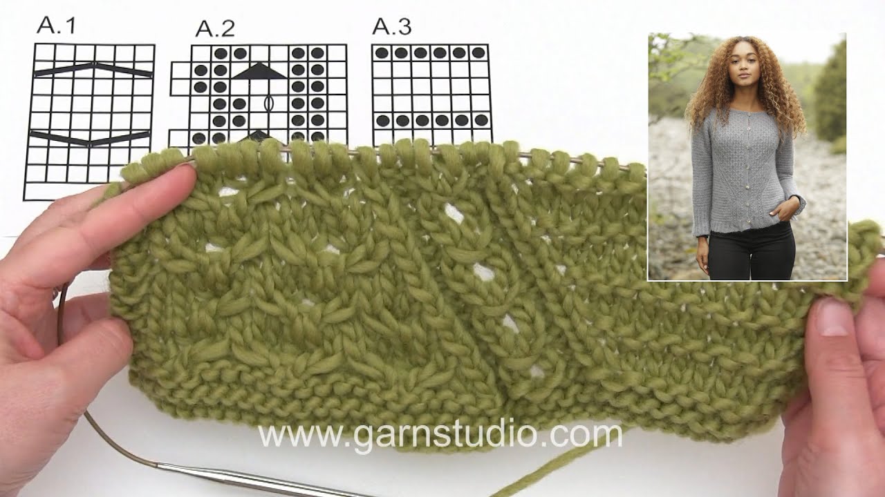 How to knit A.1, A.2 and A.3 in DROPS 171-23