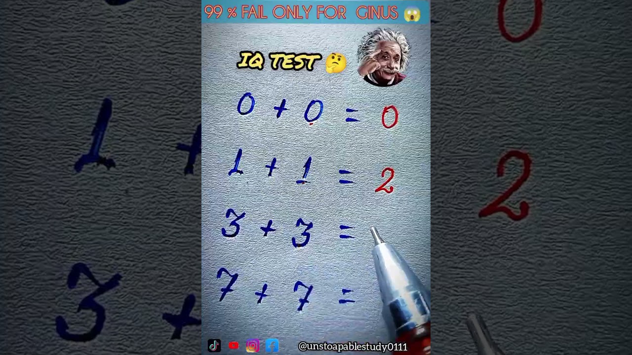 IQ TEST 🔥 ONLY FOR GINUS 😱 #unstoapablestudy0111 #iqtest #mathpuzzle #iqtestonline #mathstricks