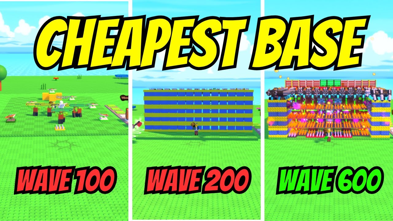 CHEAPEST BASE TO GET TO WAVE 600 IN BUILD UR BASE (WITHOUT TESLA COILS) - ROBLOX