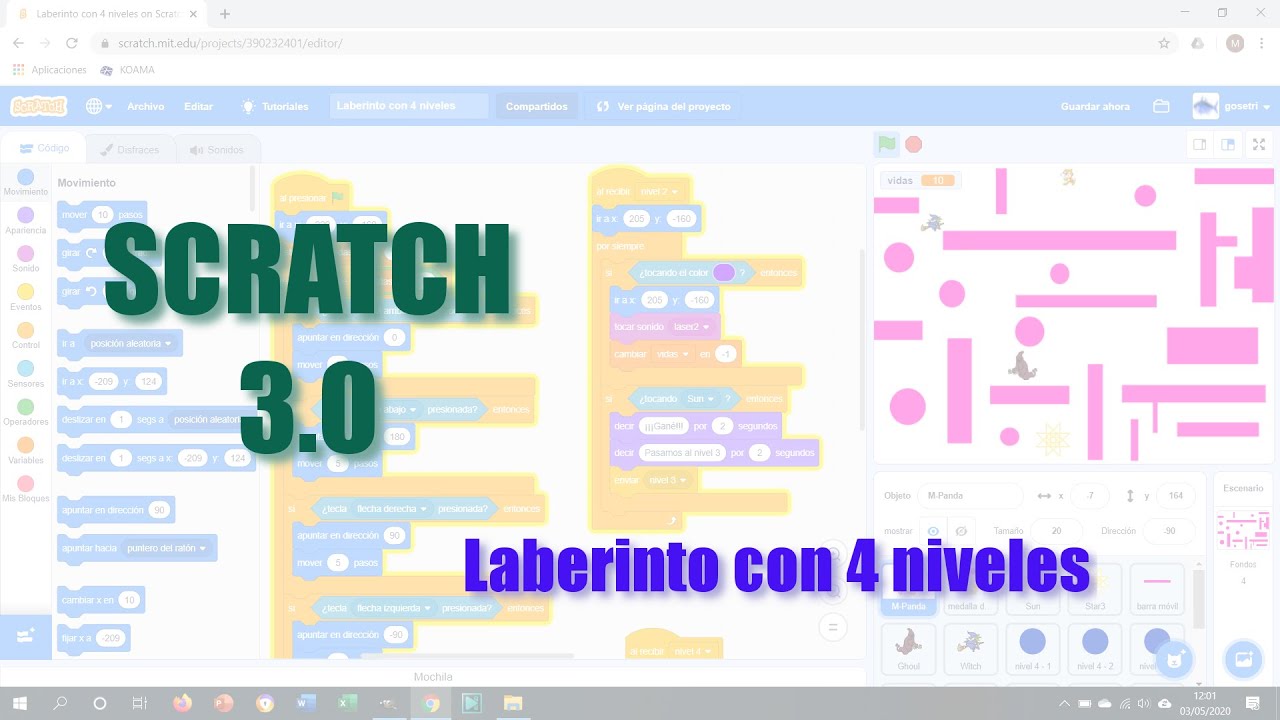 Laberinto con varios niveles Scratch 3 0