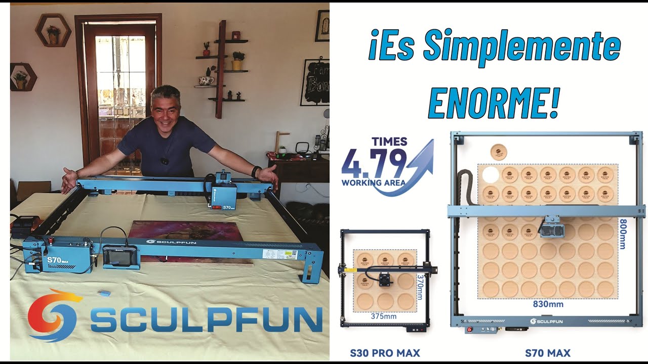 ¡ES GIGANTE!  SCULPFUN S70 MAX Cortadora Láser #SCULPFUN