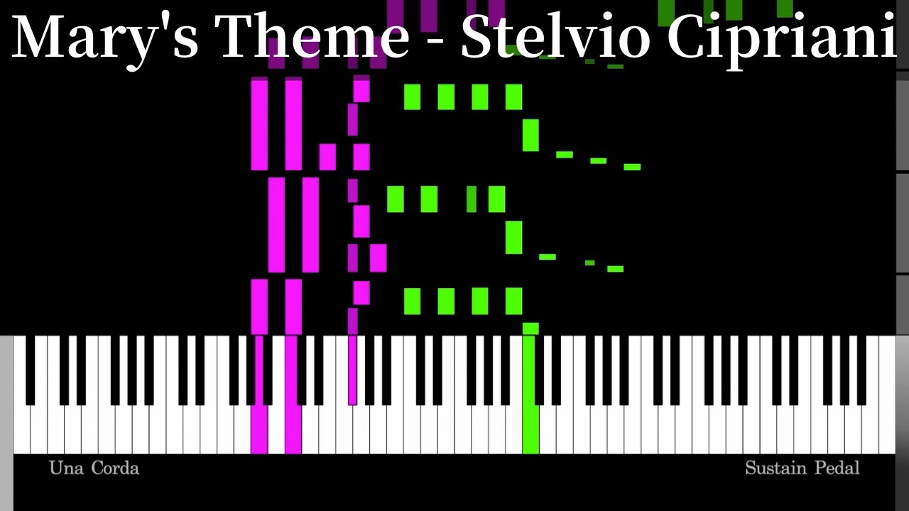 Mary's Theme (1969) - Piano Tutorial【Synthesia-style】