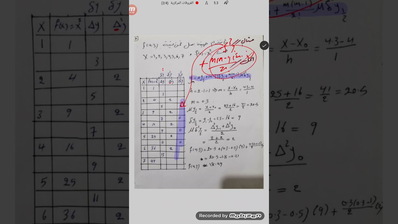 الفروقات المركزية او صيغة بسل للأندراج