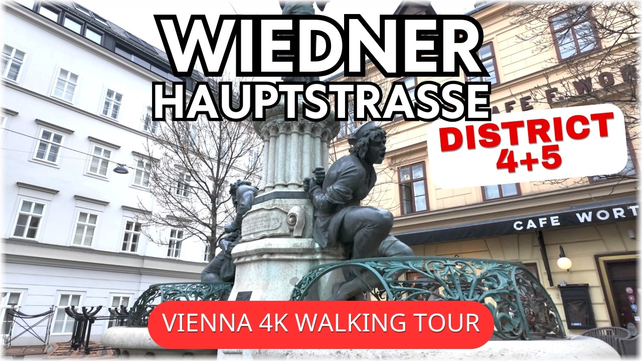 Austria - Vienna Wiedner Hauptstrasse - Virtual Frosty Walk in 4K