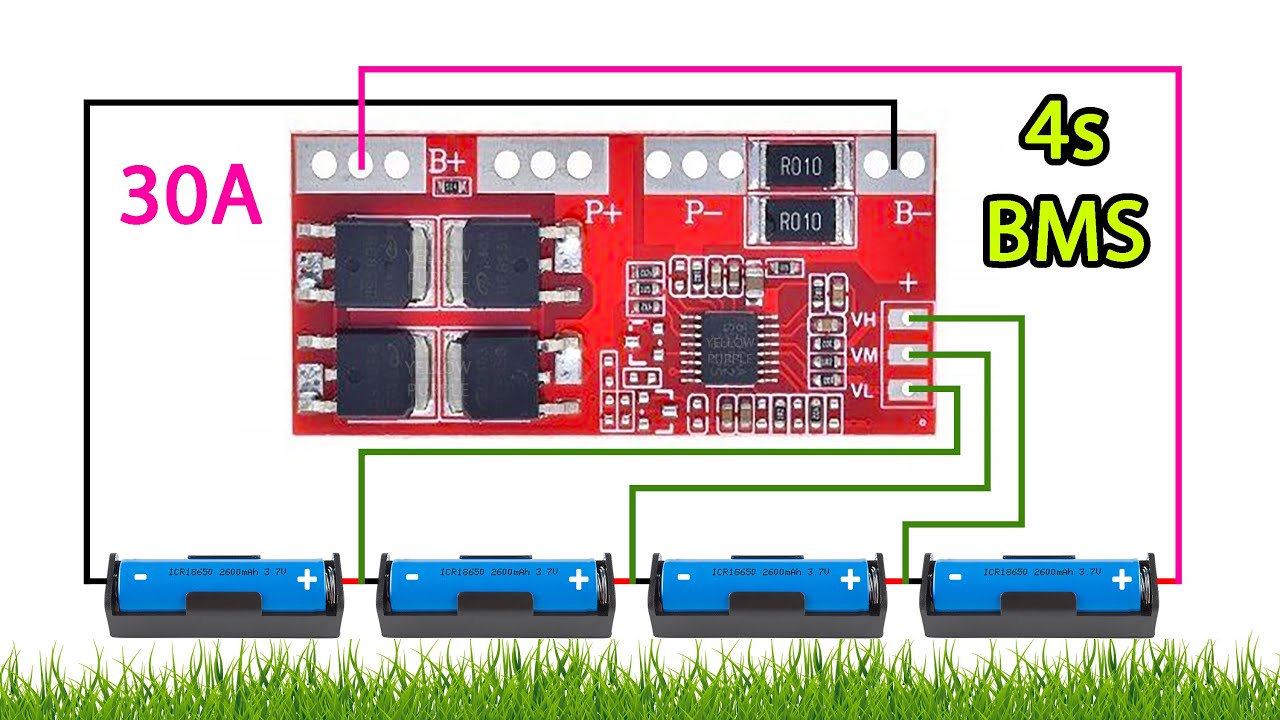 4S 30A Li-ion Lithium Battery Protecting Module 4S BMS ||  4s BMS Connection 18650 Charger