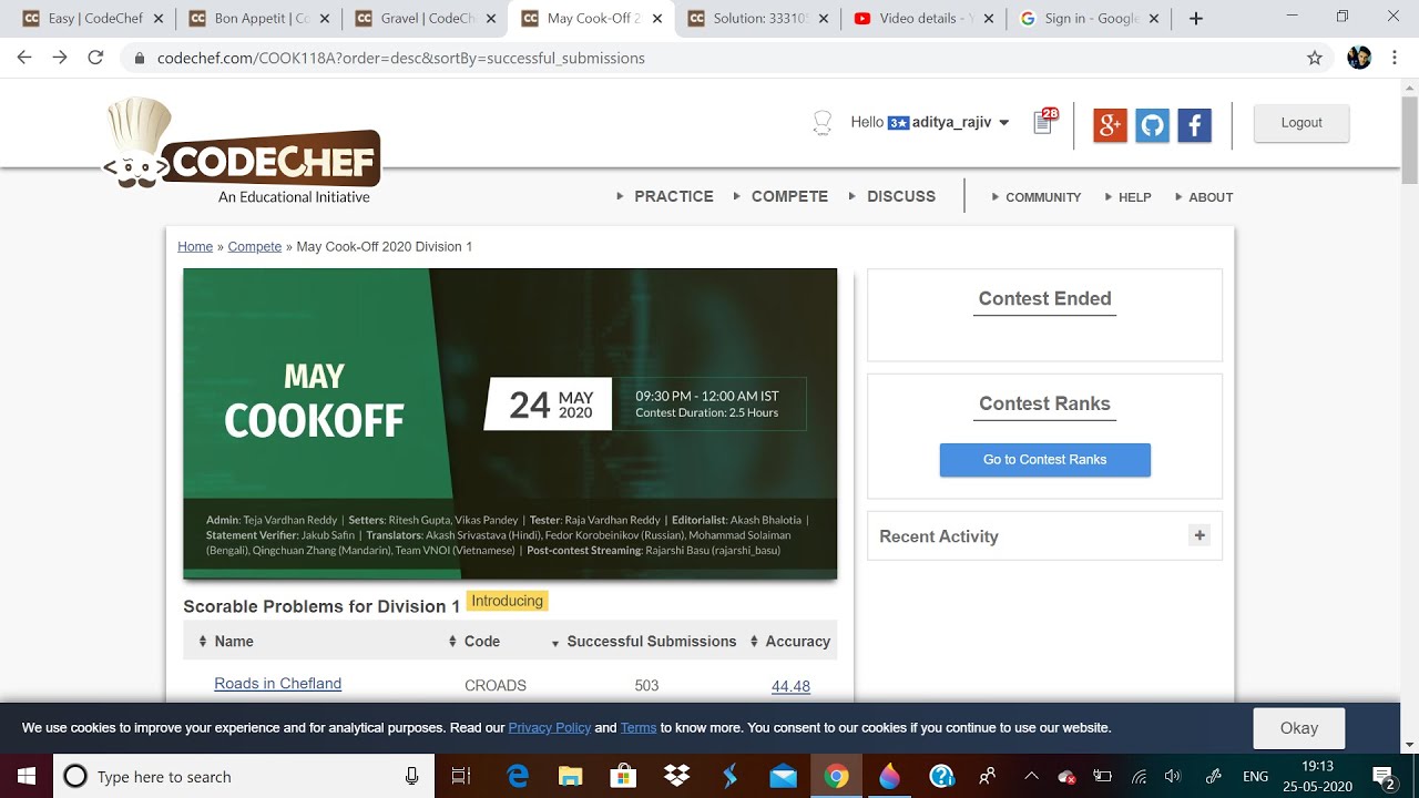 CODE CHEF MAY COOK OFF.CHEF CHEFINA AND FRIENDSHIP TESTING.(BRIEFING VIDEO).