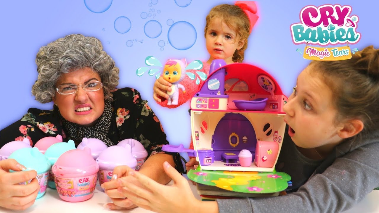 Give back our Cry Babies Magic Tears dolls! Scavenger toy hunt with Granny