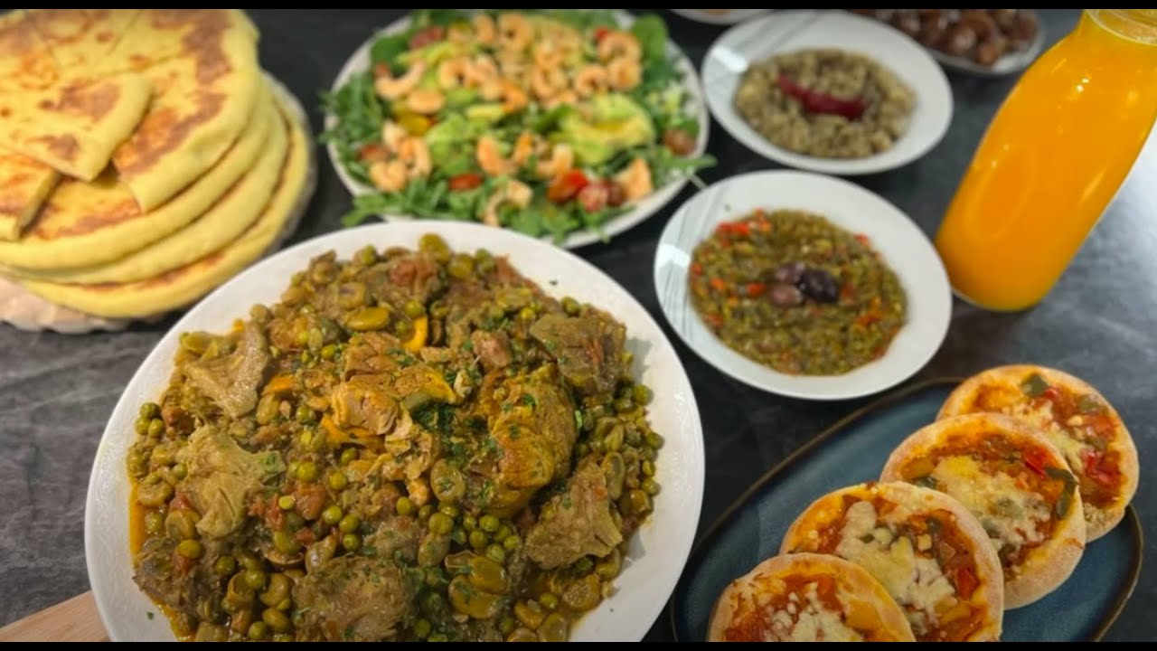 Menu de table de ramadan 🌙 bien varié avec entrées plat et dessert